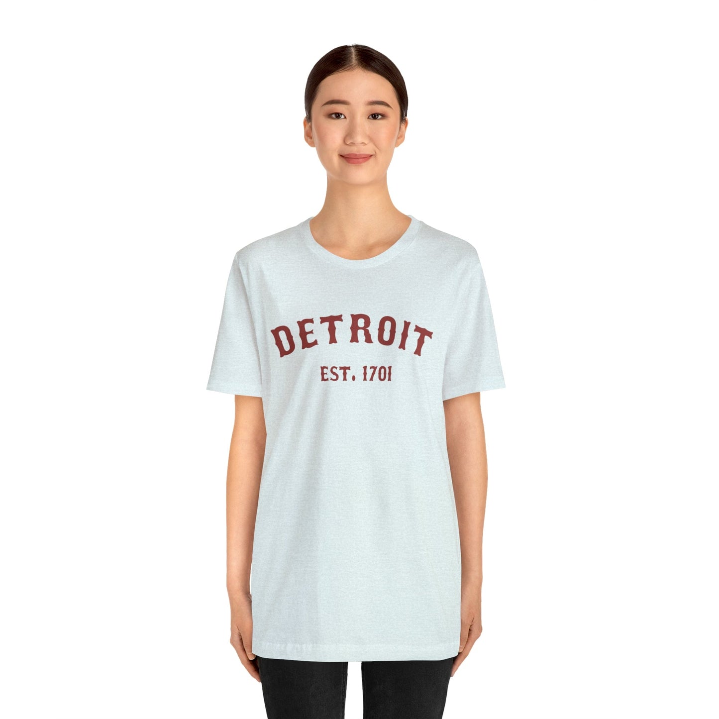 Detroit EST. 1701' T-Shirt (Ore Dock Red Ballpark Font) | Unisex Standard