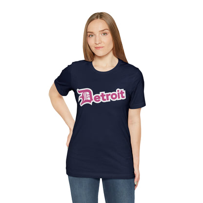 'Detroit' T-Shirt (Apple Blossom Pink w/ Old English 'D') | Unisex Standard