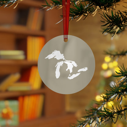 Great Lakes Christmas Ornament | Metal - Petoskey Beige