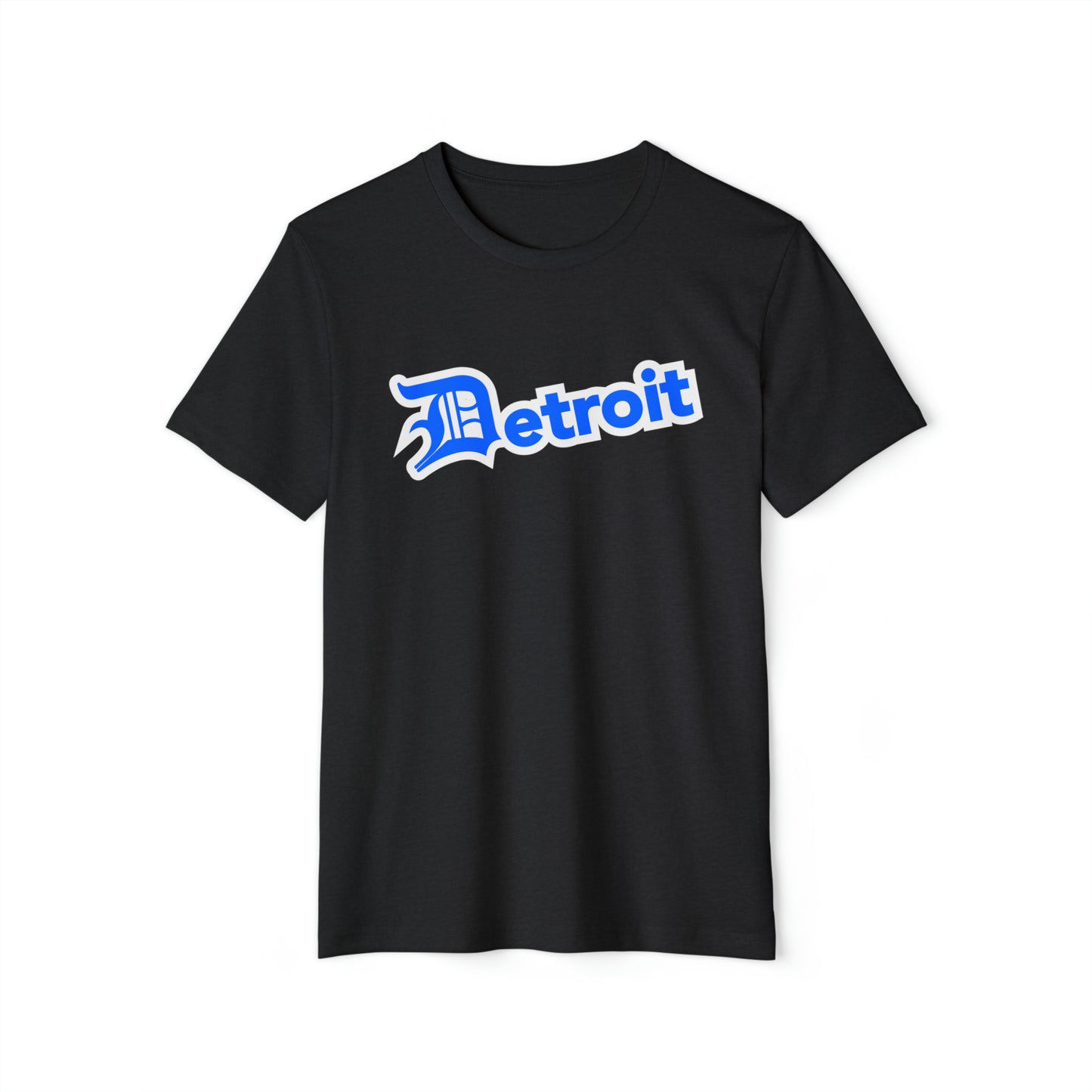 Detroit' T-Shirt (Motor Town Blue Old English 'D') | Unisex Recycled Organic