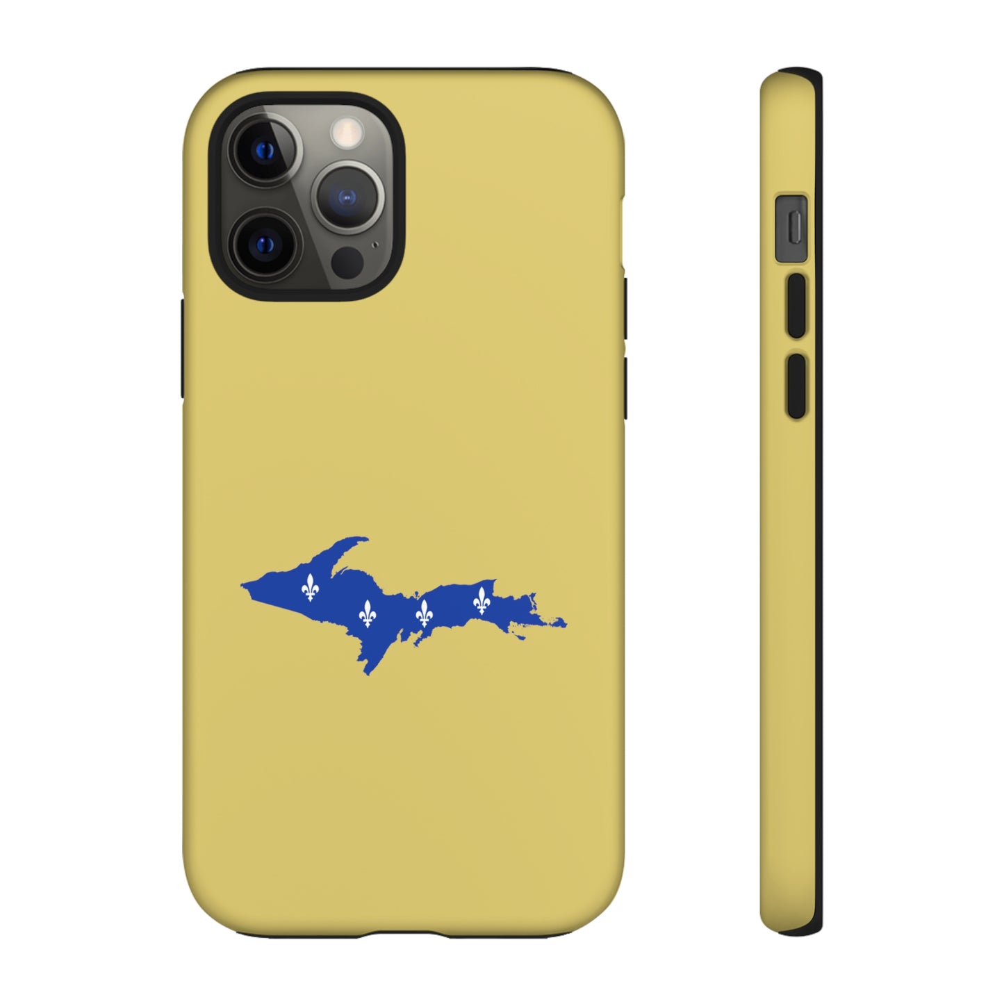 Michigan Upper Peninsula Tough Phone Case (Plum Yellow w/ UP Quebec Flag Outline) | Apple iPhone