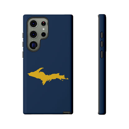 Michigan Upper Peninsula Tough Phone Case (Navy w/ Gold UP Outline) | Samsung & Pixel Android