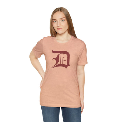 Detroit 'Old English D' T-Shirt (Ore Dock Red) | Unisex Standard