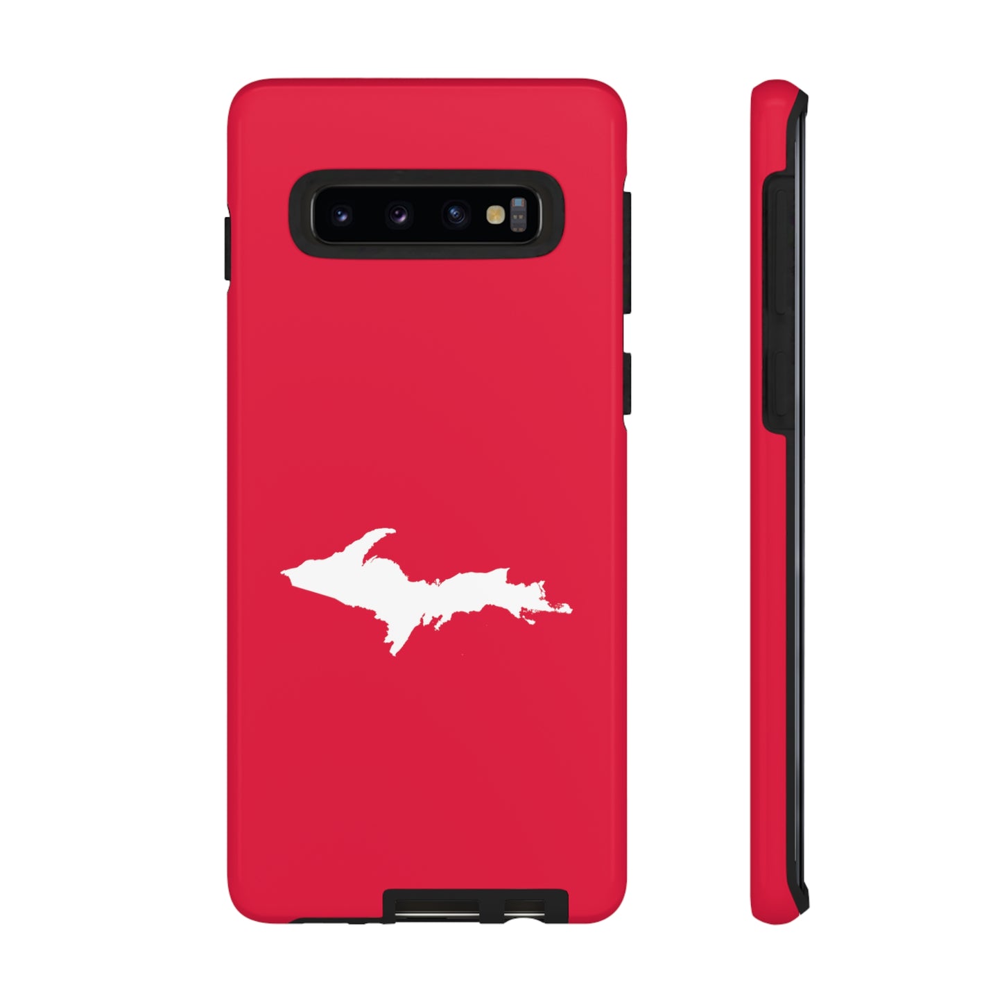 Michigan Upper Peninsula Tough Phone Case (Lighthouse Red w/ UP Outline) | Samsung & Pixel Android