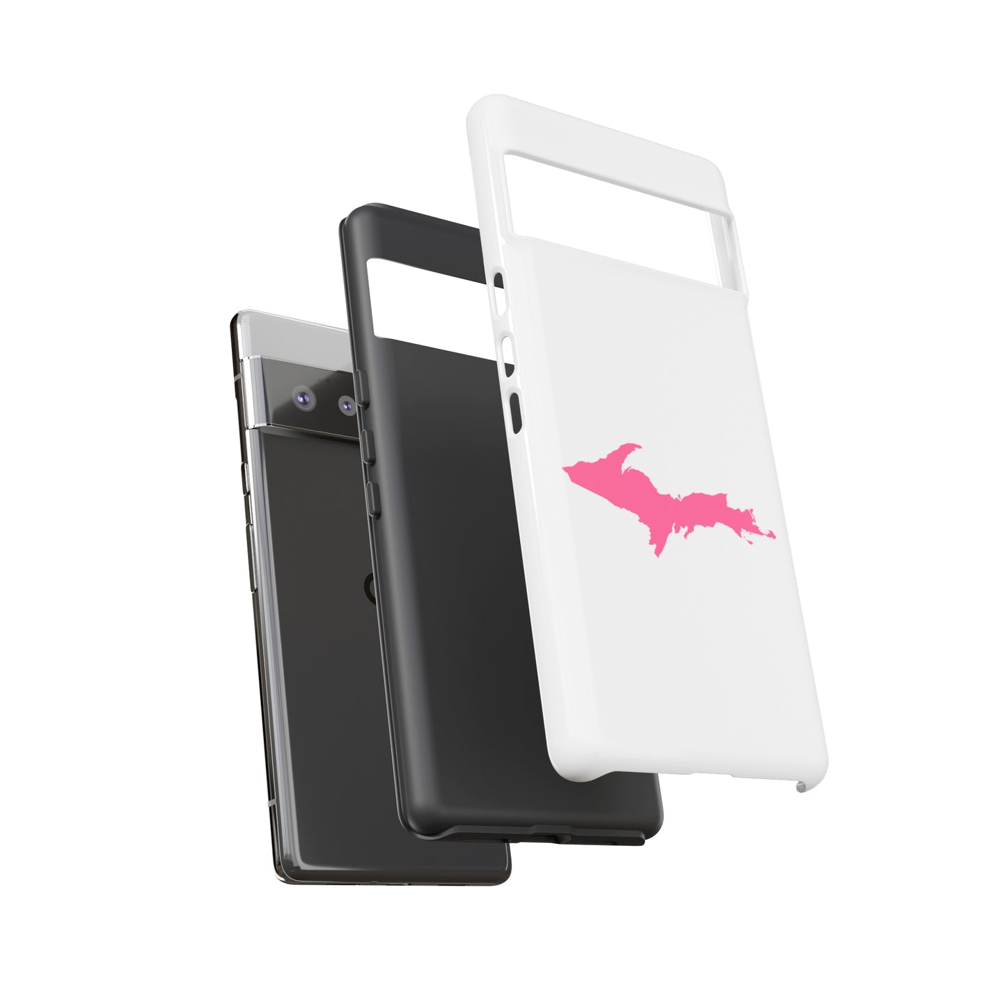 Michigan Upper Peninsula Tough Phone Case (w/ Pink UP Flag Outline) | Samsung & Pixel Android