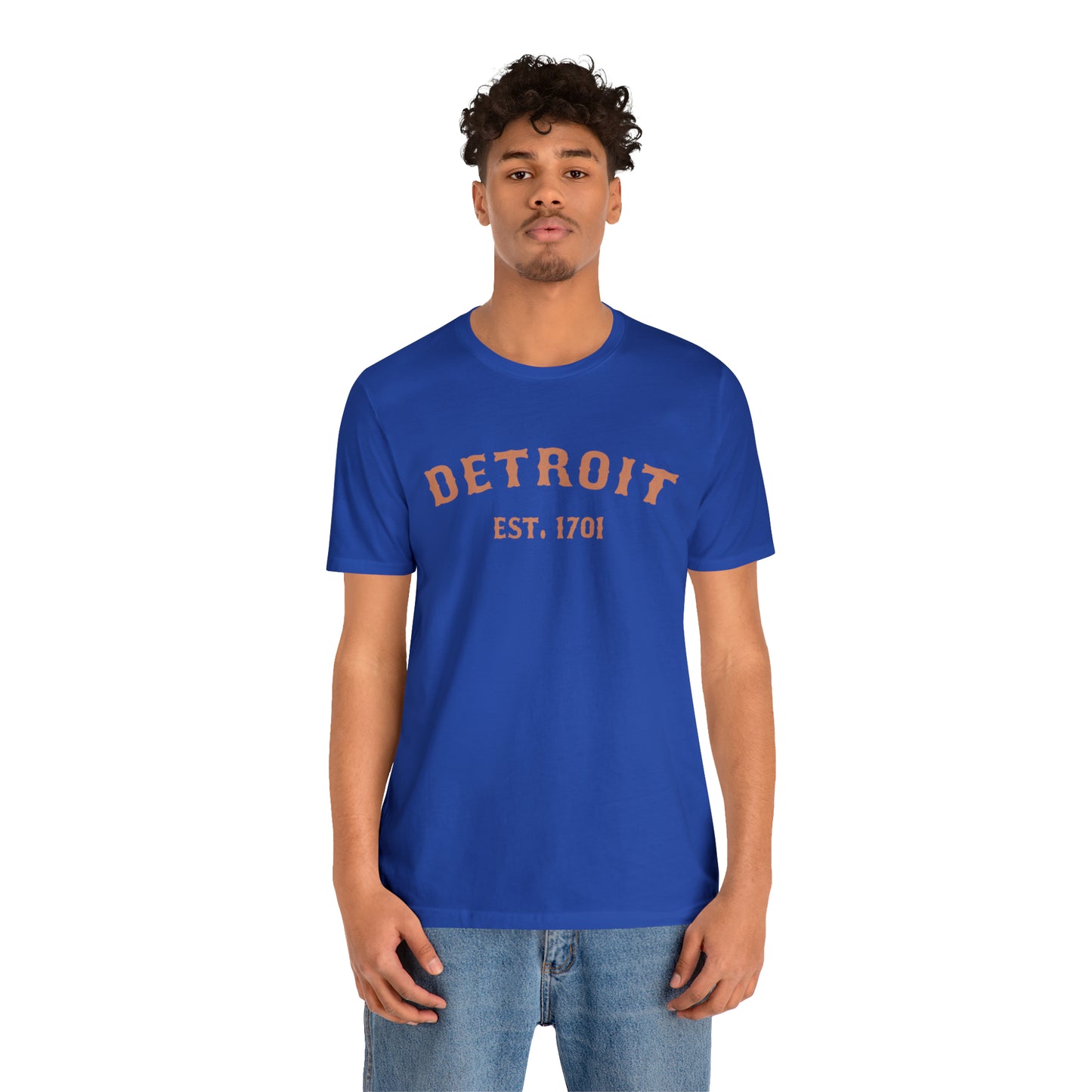 'Detroit EST. 1701' T-Shirt (Copper Ballpark Font) | Unisex Standard