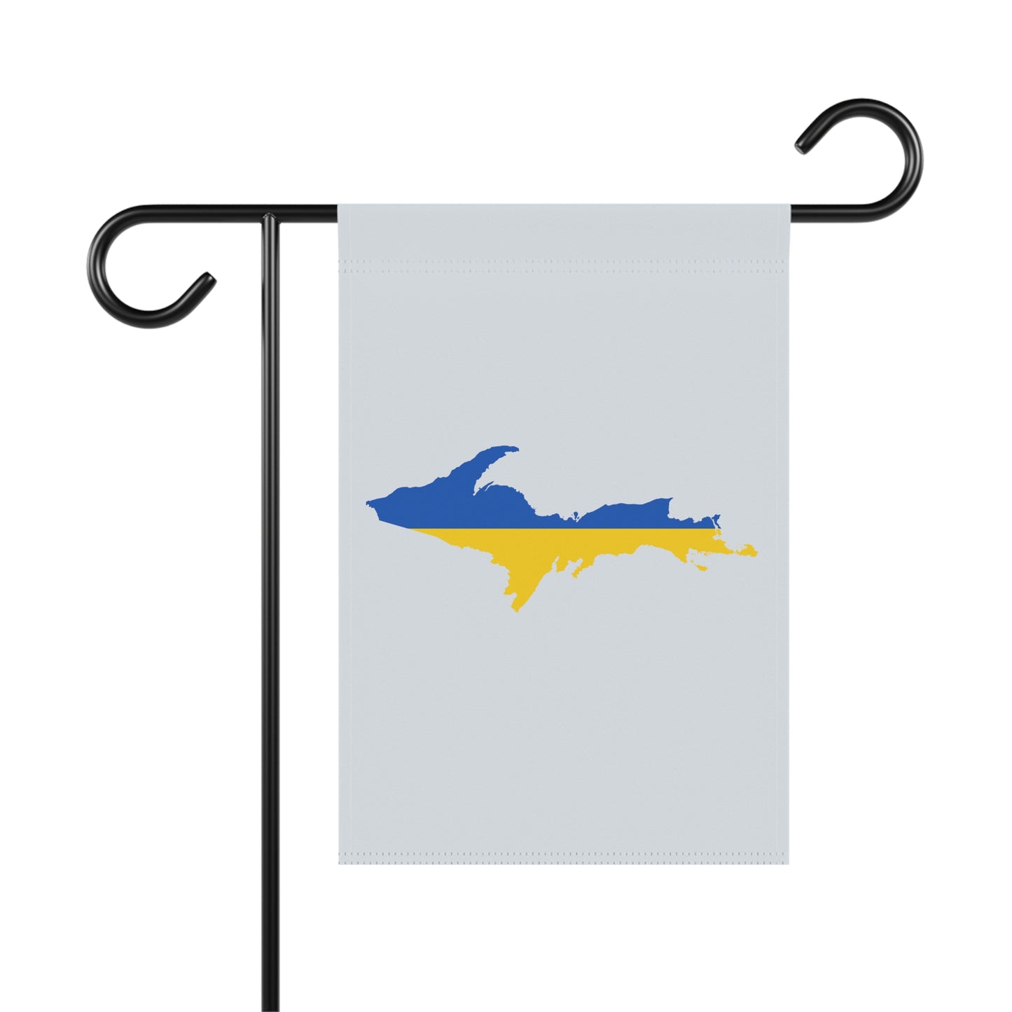 Michigan Upper Peninsula Home & Garden Flag (w/ UP Ukraine Flag) | Gossy White