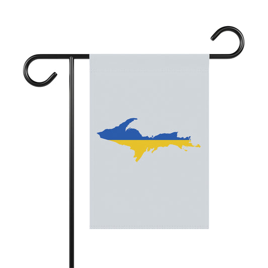 Michigan Upper Peninsula Home & Garden Flag (w/ UP Ukraine Flag) | Gossy White