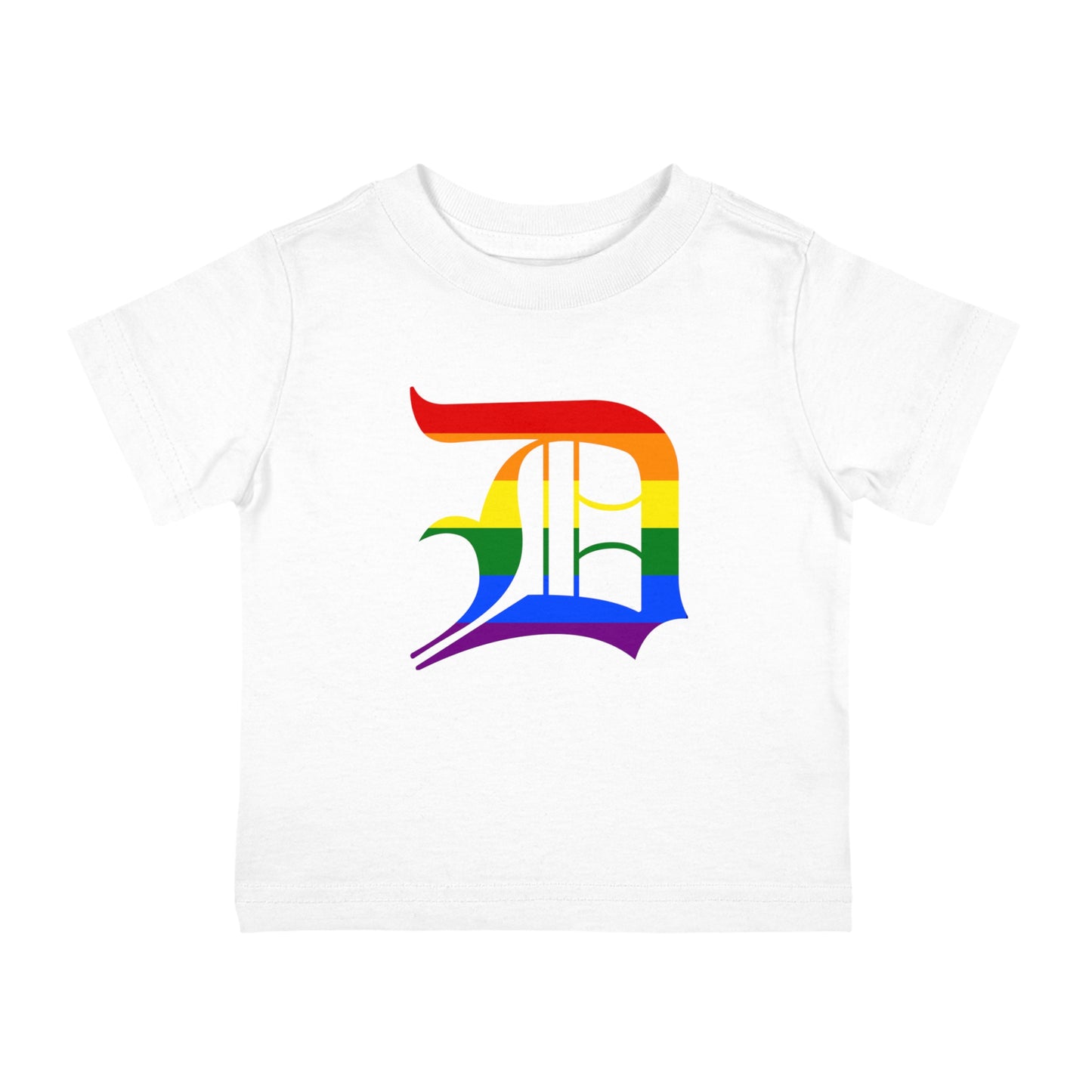 Detroit 'Old English D' Infant T-Shirt (Rainbow Pride Edition) | Short Sleeve