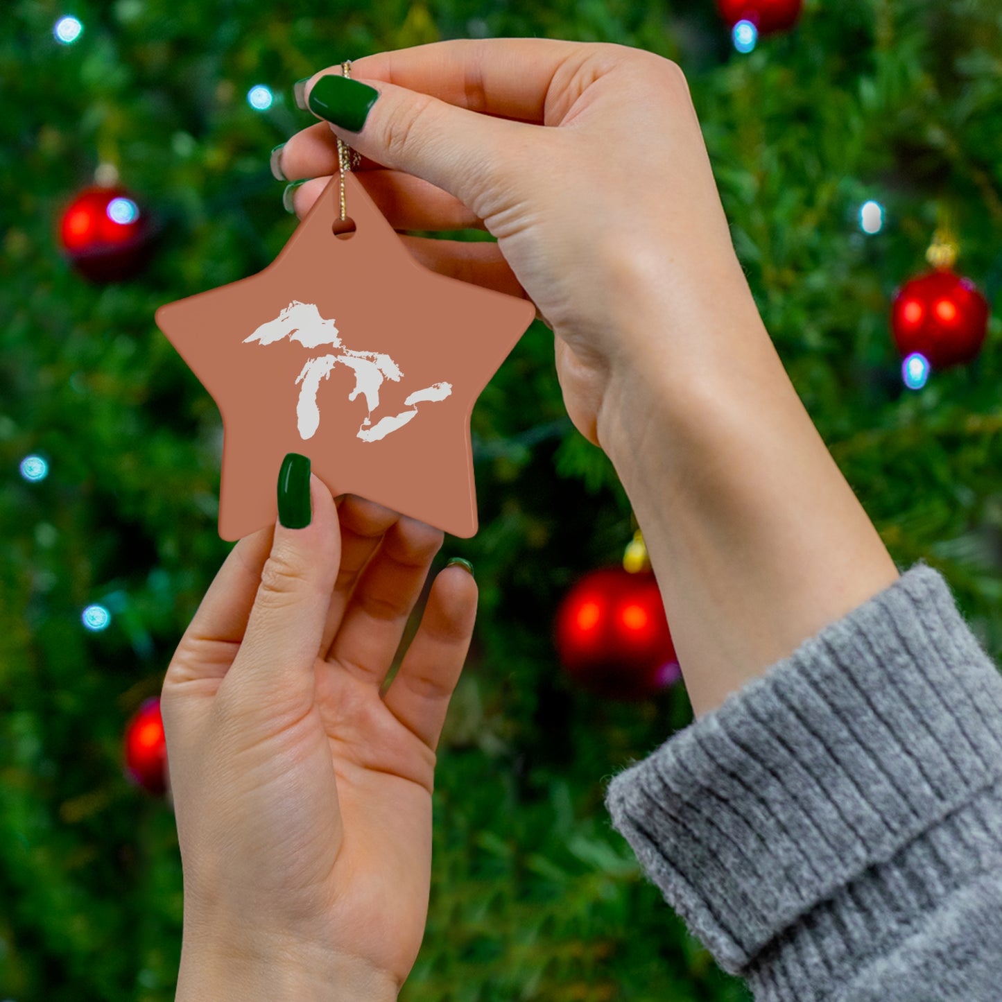 Great Lakes Christmas Ornament (Copper) | Ceramic - 4 Shapes