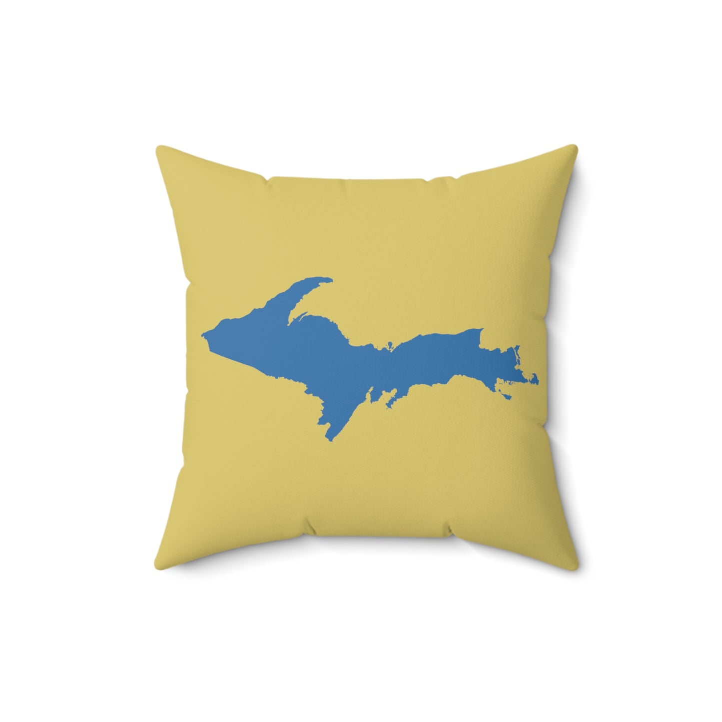 Michigan Upper Peninsula Accent Pillow (w/ UP Outline) | Plum Yellow