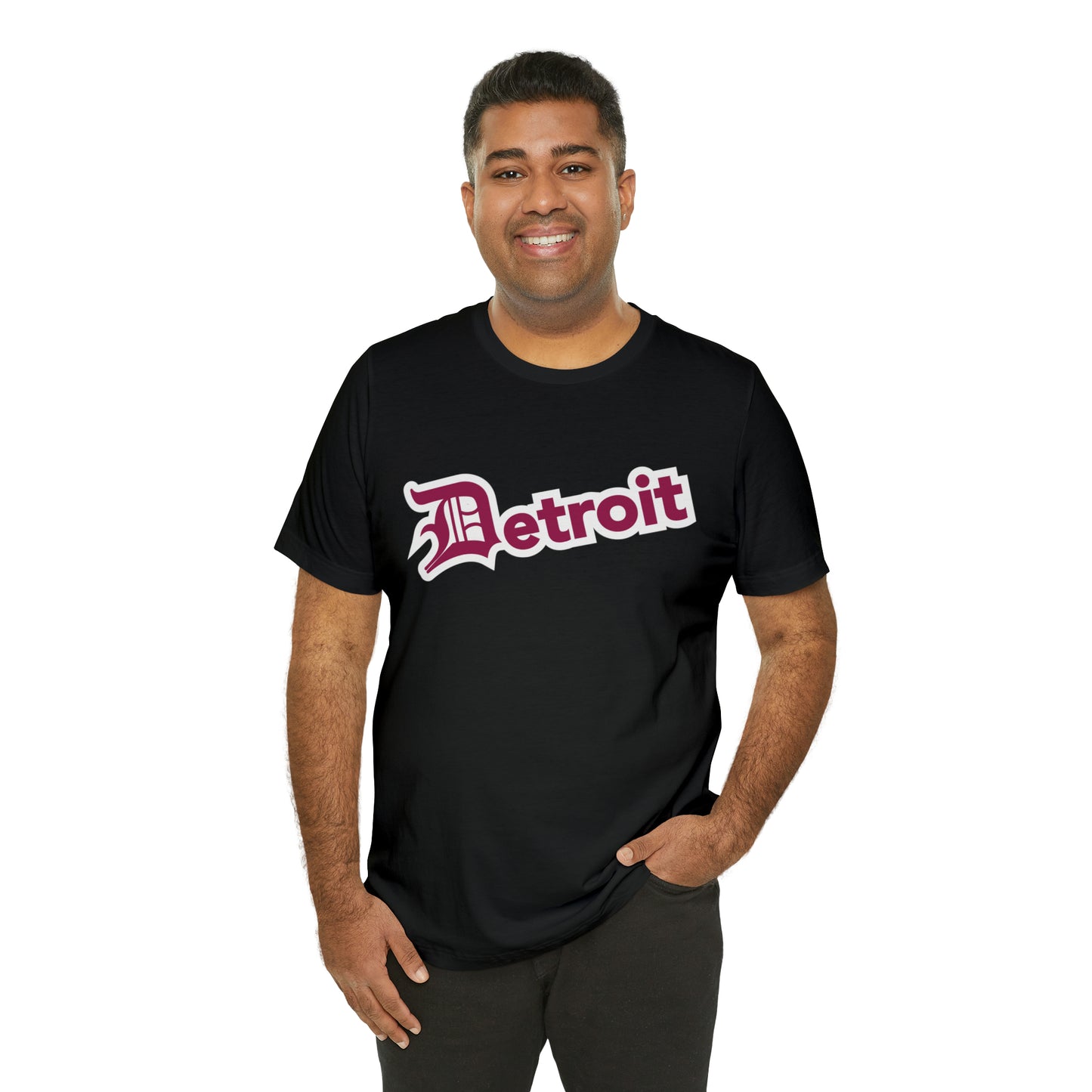 'Detroit' T-Shirt (Ruby Red w/ Old English 'D') | Unisex Standard