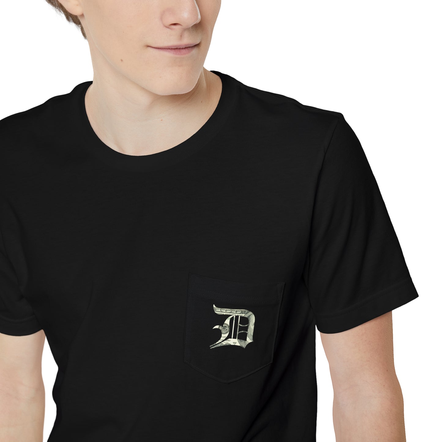 Detroit 'Old English D' Pocket T-Shirt (Benjamins Edition) | Unisex Standard