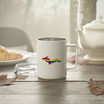 Michigan Upper Peninsula Insulated Mug (w/ UP Rainbow Pride Flag) | 10oz