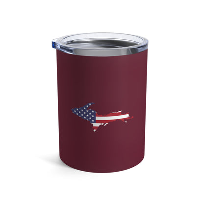 Michigan Upper Peninsula Tumbler (w/ UP USA Flag) | Old Mission Burgundy - 10oz