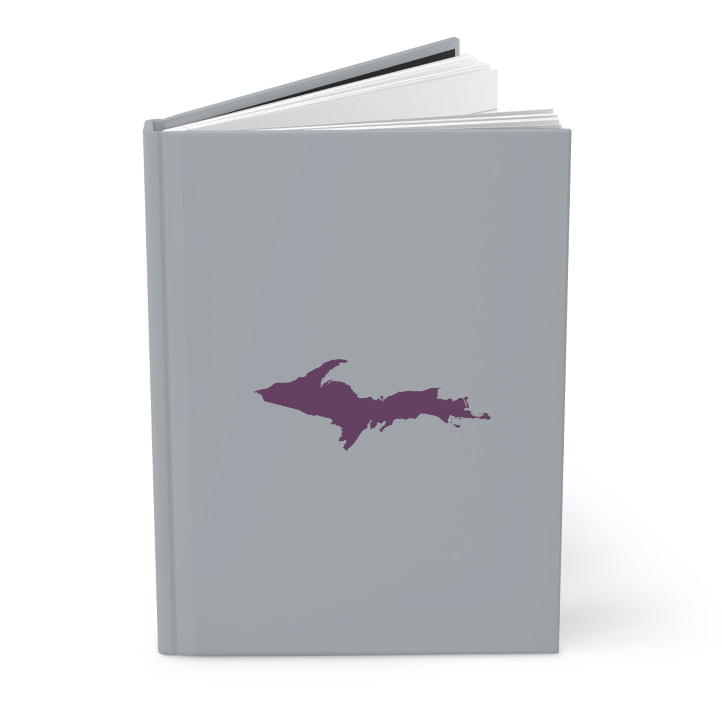 Michigan Upper Peninsula Hardcover Journal (Silver w/ Plum Outline) | Ruled - 150pgs