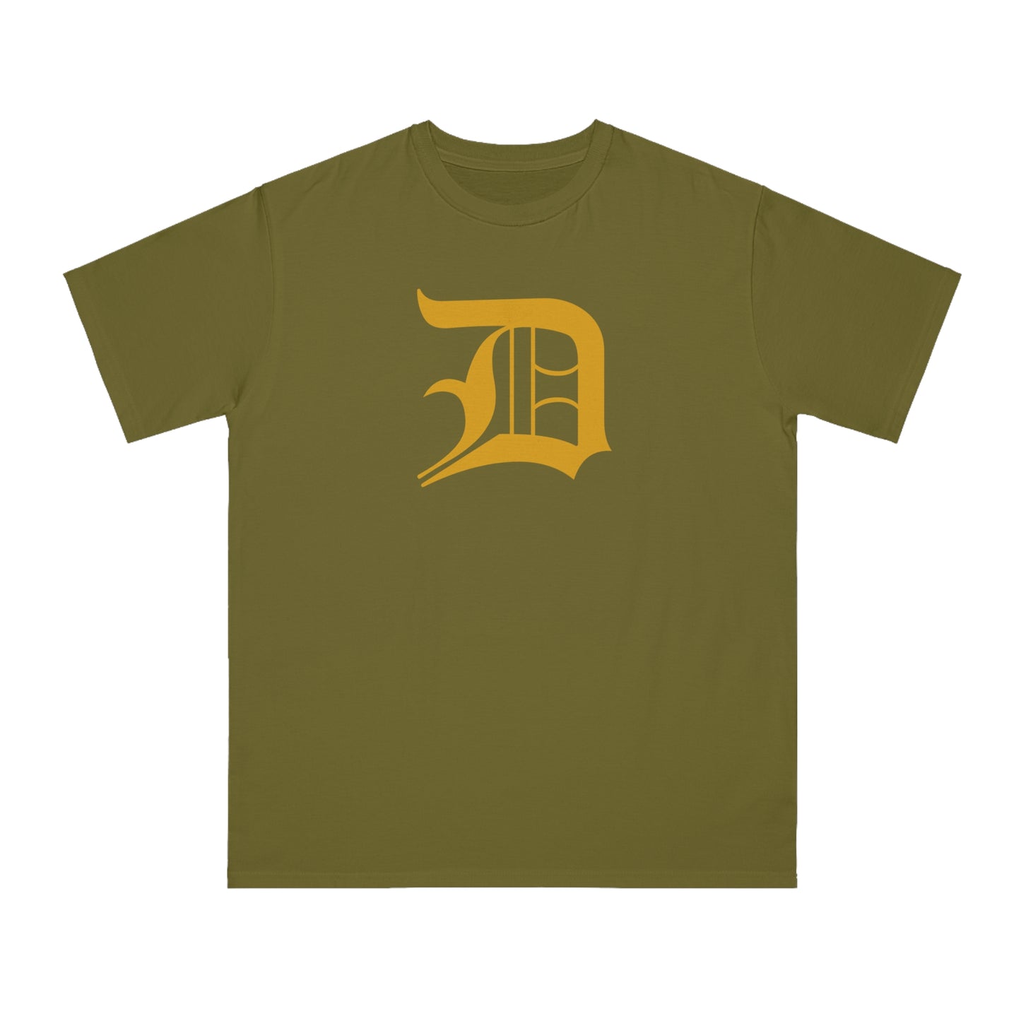 Detroit 'Old English D' T-Shirt (Gold) | Unisex Organic