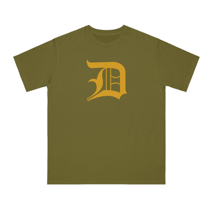 Detroit 'Old English D' T-Shirt (Gold) | Unisex Organic