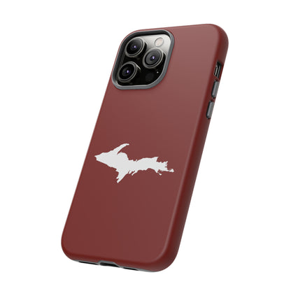 Michigan Upper Peninsula Tough Phone Case (Traverse Cherry Red w/ UP Outline) | Apple iPhone