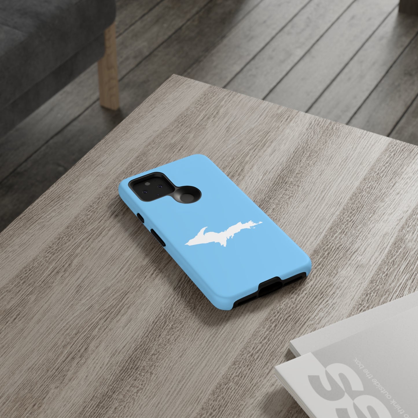 Michigan Upper Peninsula Tough Phone Case (DTW Blue w/ UP Outline) | Samsung & Pixel Android