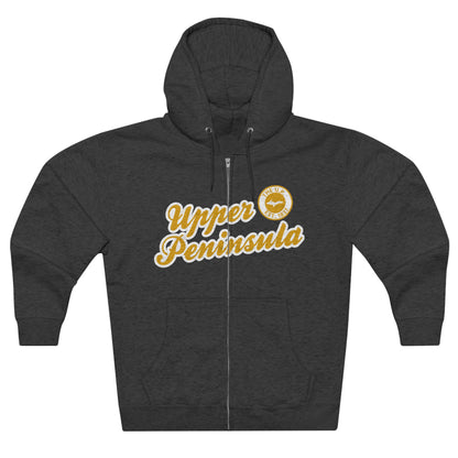 Upper Peninsula EST 1837' Hoodie (Gold Script Font) | Unisex Full Zip