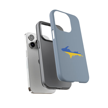 Michigan Upper Peninsula Tough Phone Case (B-24 Liberator Grey w/ UP Ukraine Flag Outline) | Apple iPhone