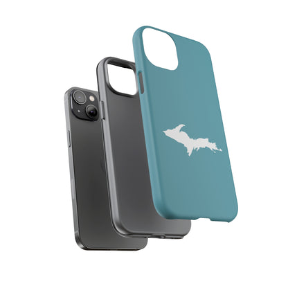 Michigan Upper Peninsula Tough Phone Case (Lake Huron Blue w/ UP Outline) | Apple iPhone