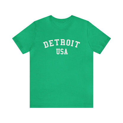 'Detroit USA' T-Shirt (Collegiate Font) | Unisex Standard