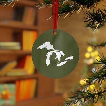 Great Lakes Christmas Ornament | Metal - Army Green