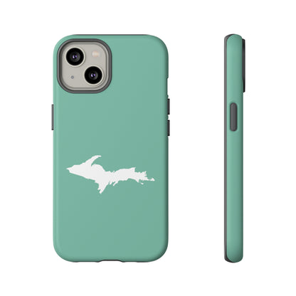 Michigan Upper Peninsula Tough Phone Case ('64 Metallic Mint Green w/ UP Outline) | Apple iPhone