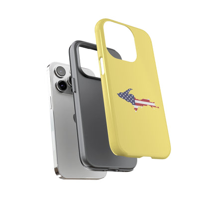 Michigan Upper Peninsula Tough Phone Case (Yellow Cherry Color w/ UP USA Outline) | Apple iPhone