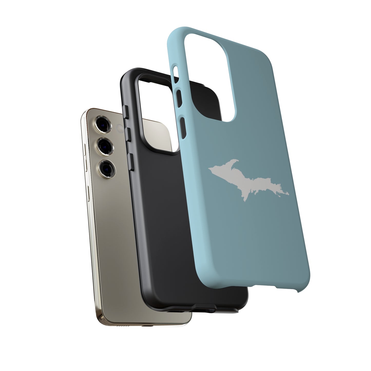 Michigan Upper Peninsula Tough Phone Case ('58 Caddie Blue w/ UP Outline) | Samsung & Pixel Android