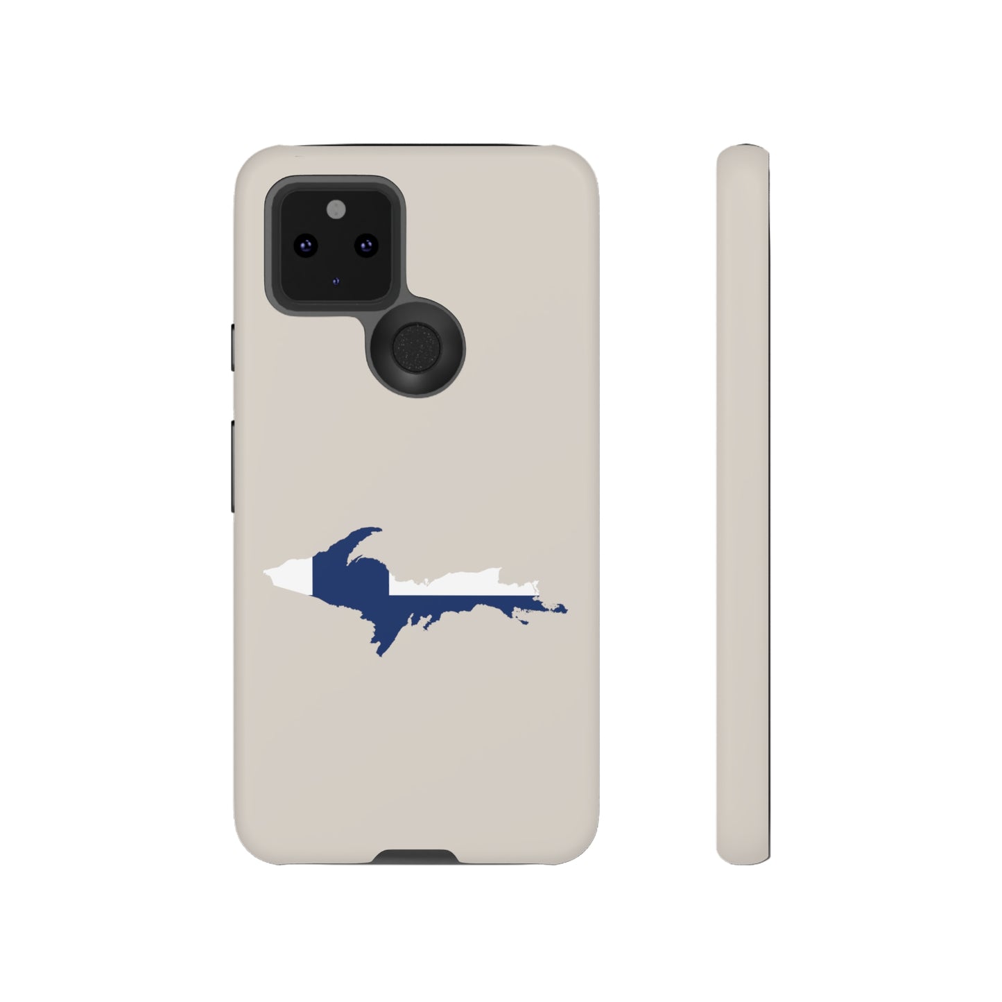 Michigan Upper Peninsula Tough Phone Case (w/ UP Finland Flag Outline) | Samsung & Pixel Android