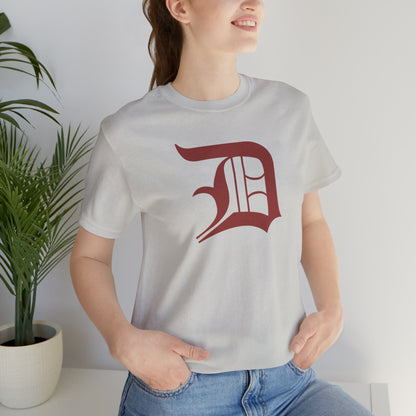 Detroit 'Old English D' T-Shirt (Ore Dock Red) | Unisex Standard