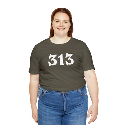 Detroit '313' T-Shirt (Angry Serif Font) | Unisex Standard Fit