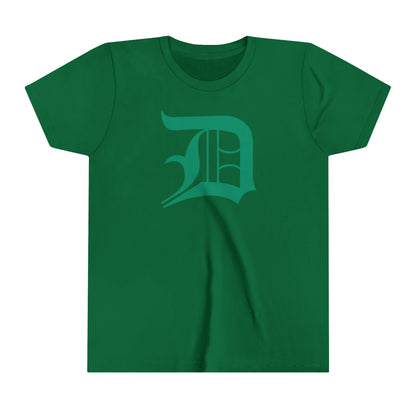 Detroit 'Old English D' T-Shirt (Emerald Green) | Youth Short Sleeve