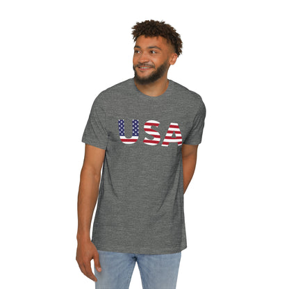 'USA' T-Shirt (Geometric Sans Flag Edition) | Made in USA