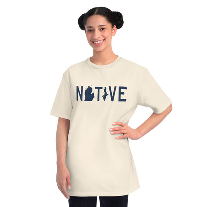 Michigan 'Native' T-Shirt (Licence Plate Font) | Organic Unisex