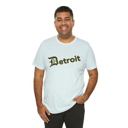 'Detroit' T-Shirt (Army Green w/ Old English 'D') | Unisex Standard