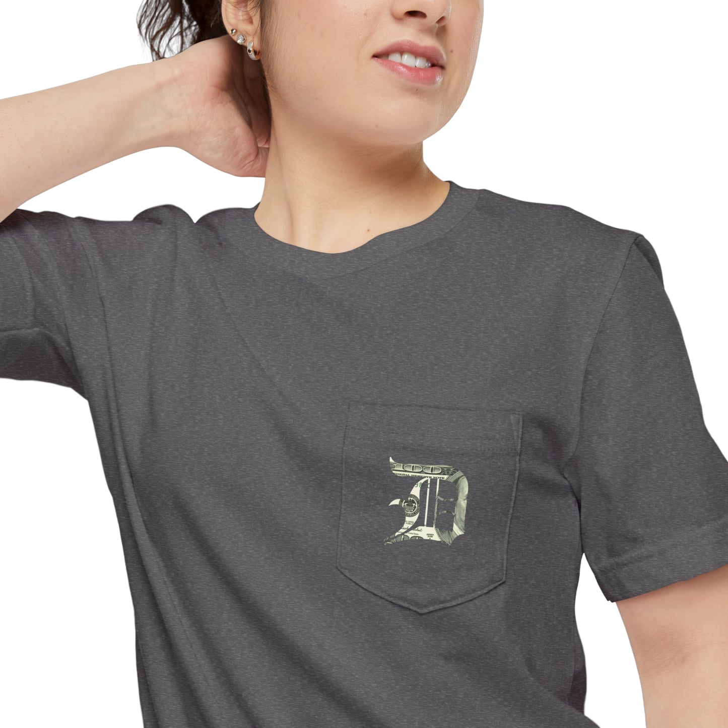 Detroit 'Old English D' Pocket T-Shirt (Benjamins Edition) | Unisex Standard