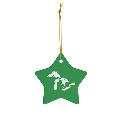 Great Lakes Christmas Ornament (Shamrock Green) | Ceramic - 4 Shapes