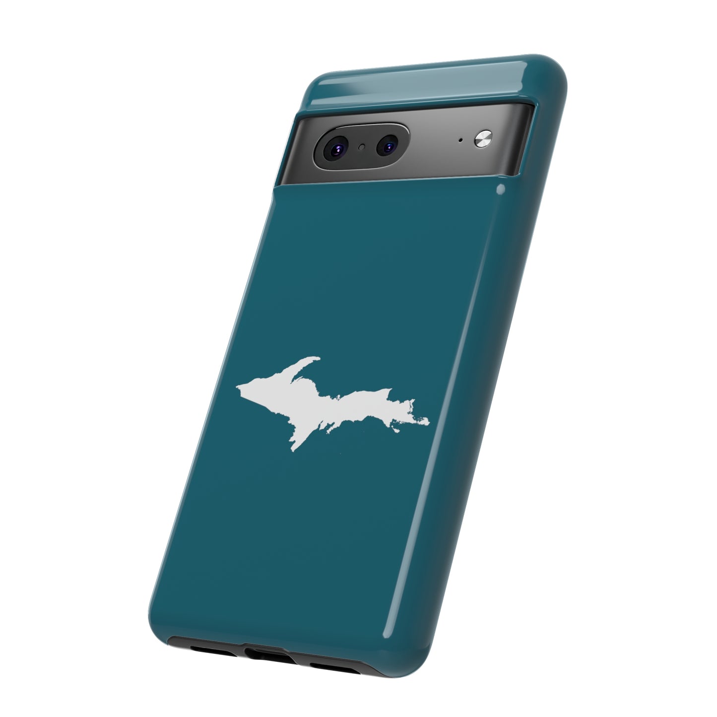 Michigan Upper Peninsula Tough Phone Case (Auburn Hills Teal w/ UP Outline) | Samsung & Pixel Android