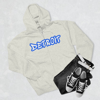 Detroit' Hoodie (Motor Town Blue Tag Font) | Unisex Full Zip