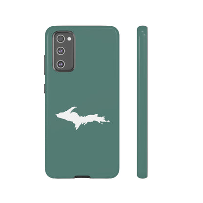 Michigan Upper Peninsula Tough Phone Case (Copper Green w/ UP Outline) | Samsung & Pixel Android