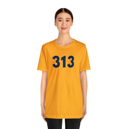 Detroit '313' T-Shirt (Geometric Sans Font) | Unisex Standard Fit