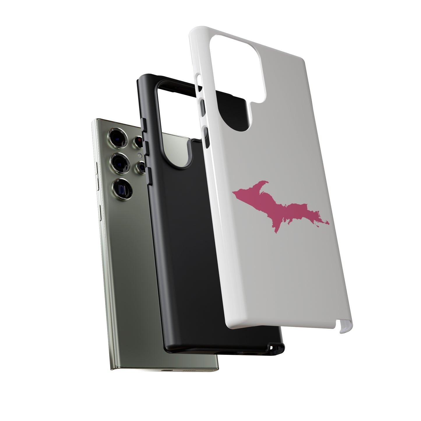 Michigan Upper Peninsula Tough Phone Case (w/ Pink UP Flag Outline) | Samsung & Pixel Android