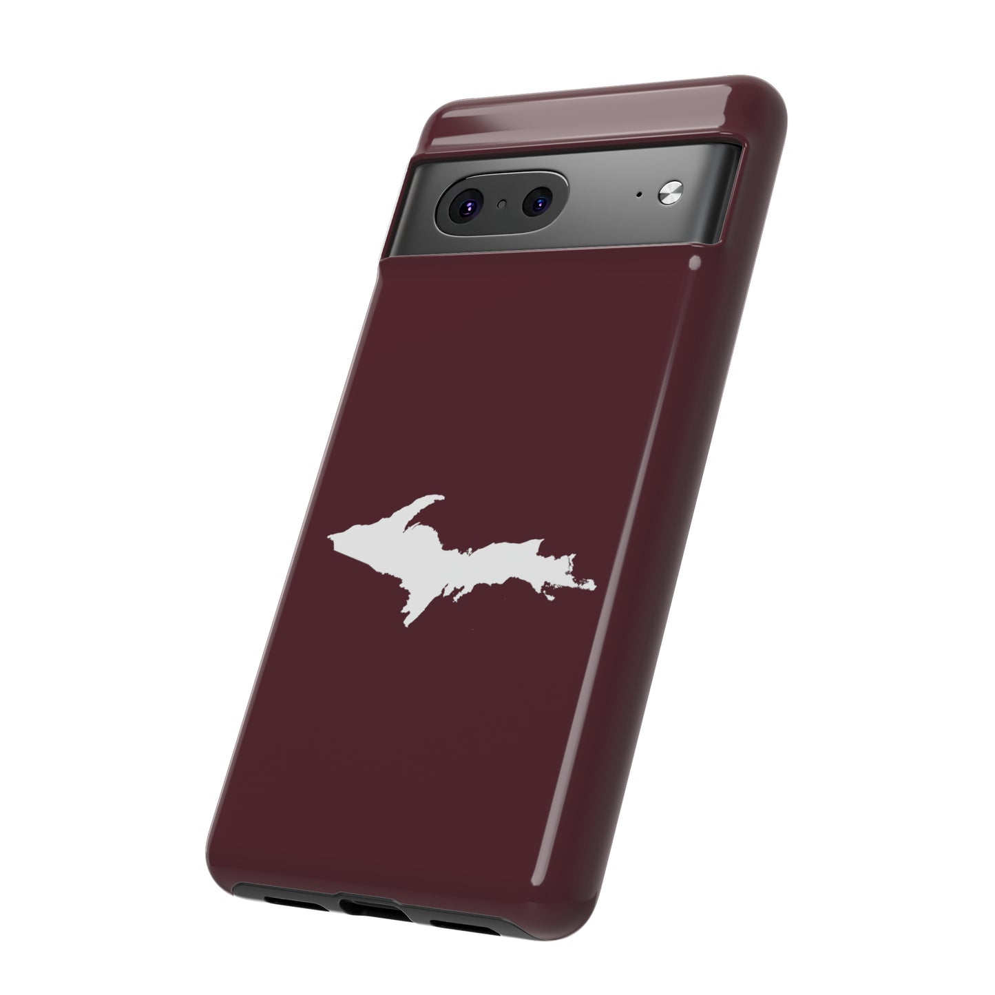 Michigan Upper Peninsula Tough Phone Case (Pinot Red w/ UP Outline) | Samsung & Pixel Android