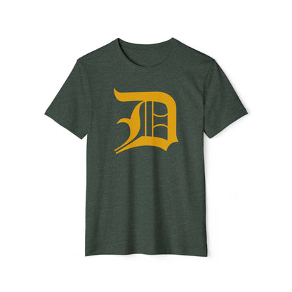 Detroit 'Old English D' T-Shirt (Gold) | Unisex Recycled Organic