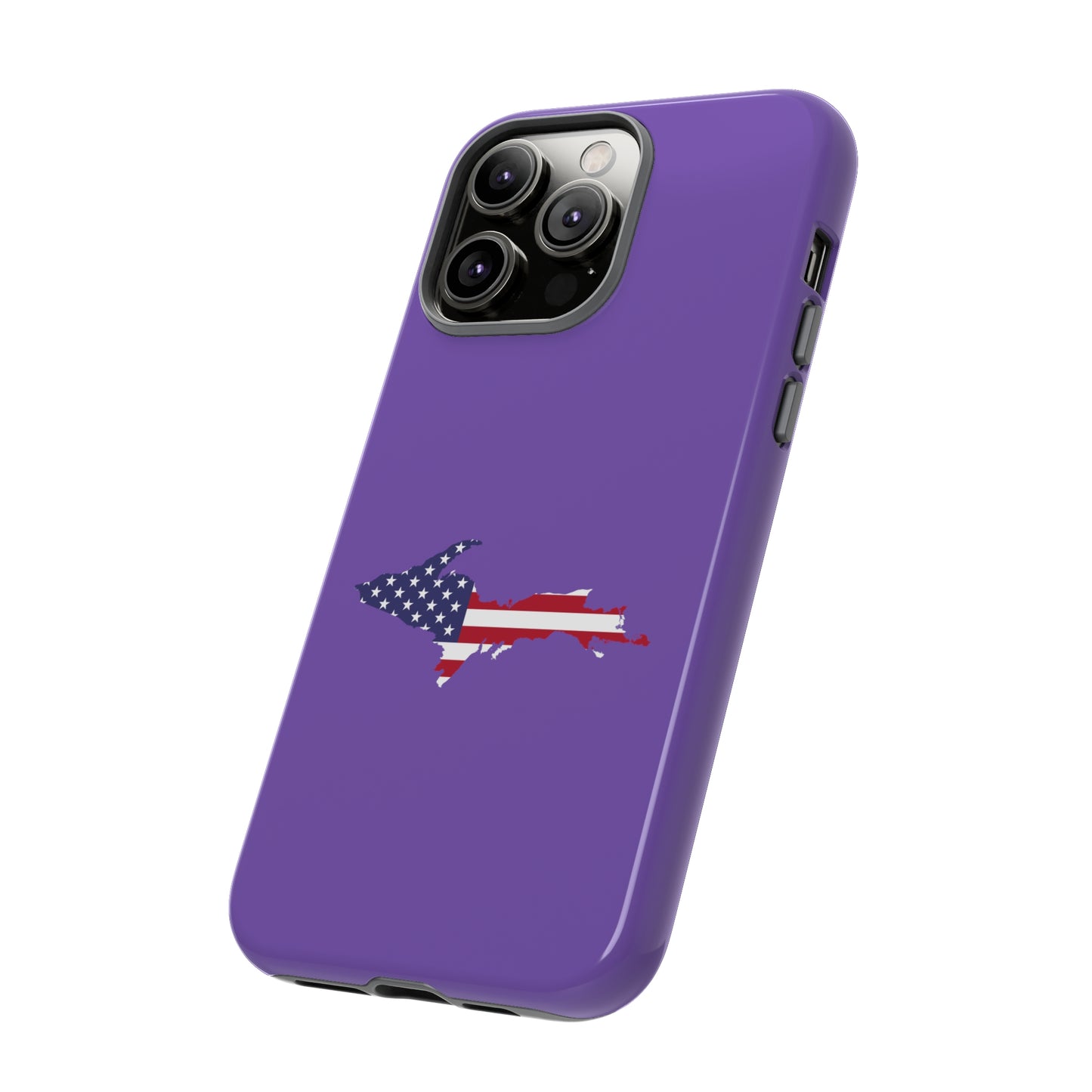 Michigan Upper Peninsula Tough Phone Case (Lake Iris w/ UP USA Flag Outline) | Apple iPhone