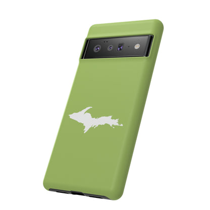 Michigan Upper Peninsula Tough Phone Case (Gooseberry Green w/ UP Outline) | Samsung & Pixel Android